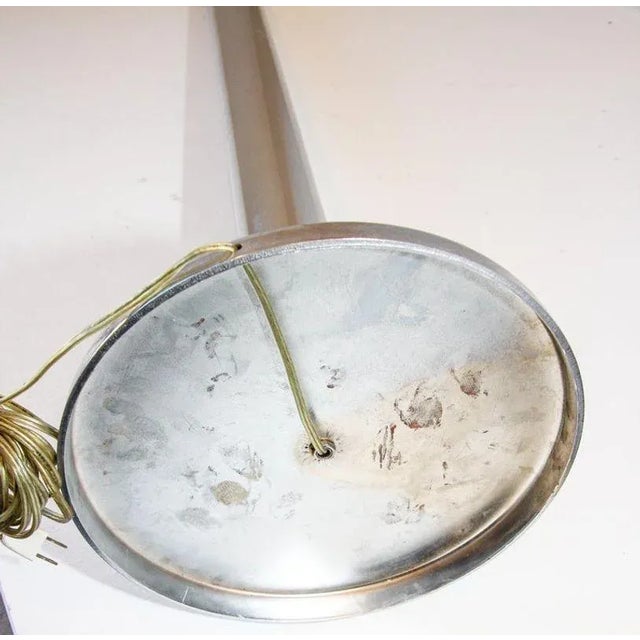 Vintage 1970s Mid-Century Italian Bicolor Chrome and Brass Tall Floor Lamp For Sale - Image 11 of 12