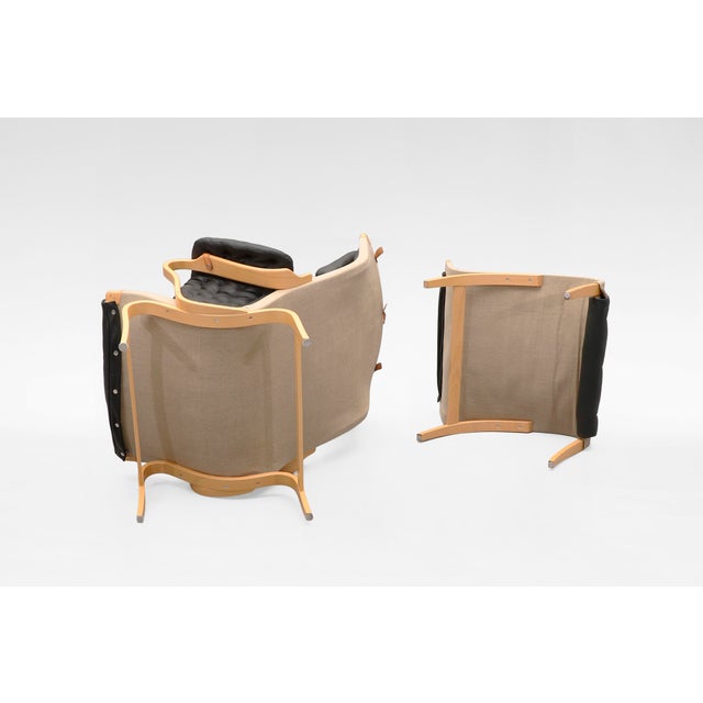Bruno Mathsson Set of Vintage Pernilla Lounge Chair and Ottoman by Bruno Mathsson for Dux, 1969 For Sale - Image 4 of 7