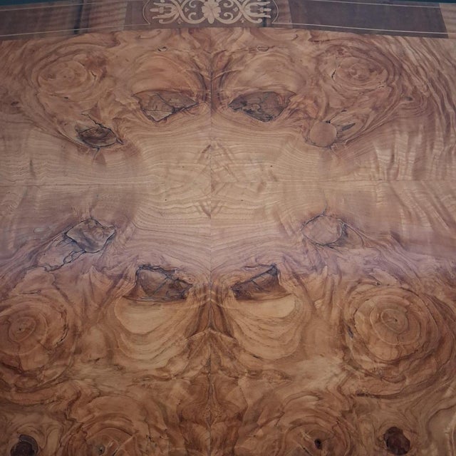 Wood Biedermeier Table in Cherrywood with Marquetry, 1820s For Sale - Image 7 of 18