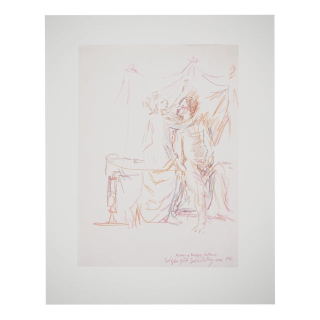 Oskar Kokoschka, Couple Celebrating Edgar's Birthday, Lithograph For Sale