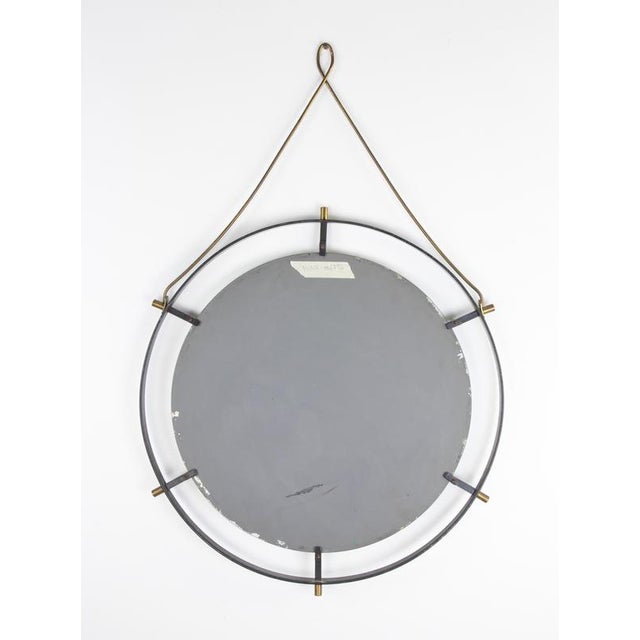 Vintage Brass Framed Wall Mirror by Santambrogio and De Berti, 1960s For Sale - Image 4 of 7