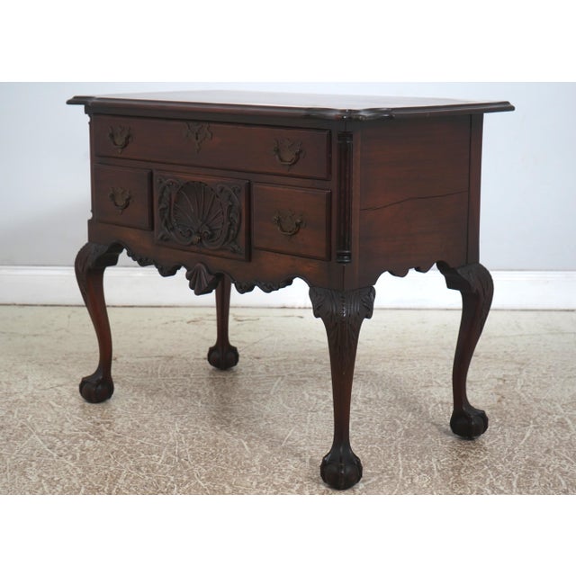 Age: c1820-1850 Details: Nice Old Clawfoot Lowboy Nice Scalloped Edge Top Ball -N- Claw Feet Dovetailed Drawer...