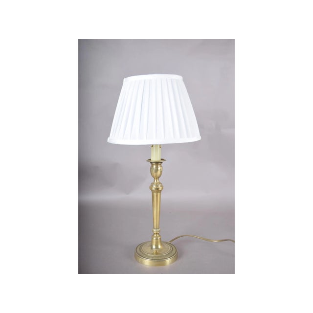 Mid-Century Modern Vintage Brass Table Lamp, 1920s For Sale - Image 3 of 10