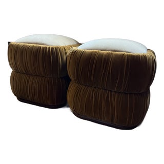Pair of Soho Home Velvet “Tabitha” Footstools For Sale