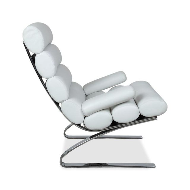 Set of Sinus Lounge Chair and Ottoman in White Leather and Chrome from Cor For Sale - Image 11 of 18