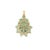 14K Yellow Gold, Diamond & Peridot Pendant. Numerous peridots are arranged in a visually appealing, clustered pattern,...