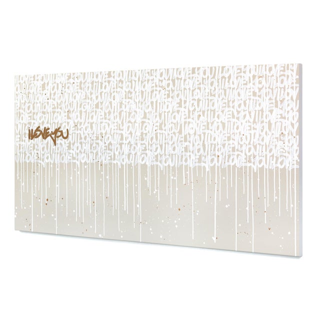 Contemporary Golden Shade of Love - Large Scale Mixed Media Graffiti Inspired Art on Canvas by Amber Goldhammer For Sale - Image 3 of 9