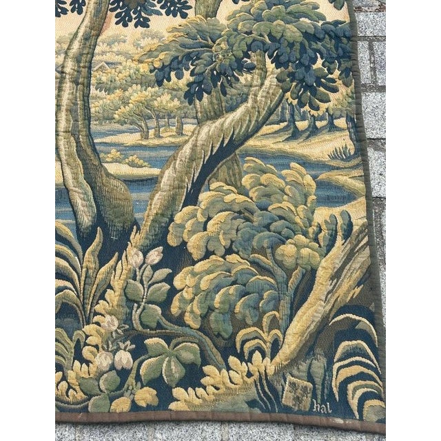 Exceptional mid-20th-century French tapestry woven on Jacquard looms in Halluin stitch with wool and cotton. .The...