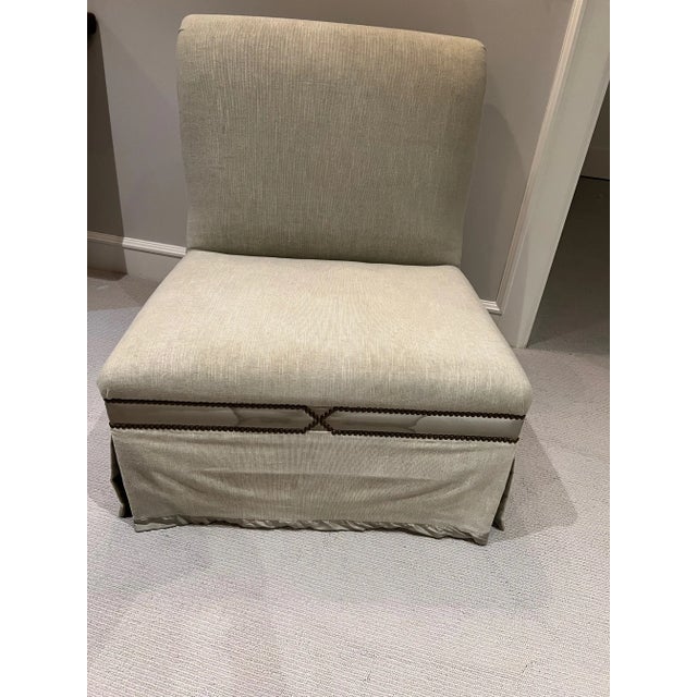 Custom Slipper Chair with Nailhead Detail For Sale - Image 13 of 13