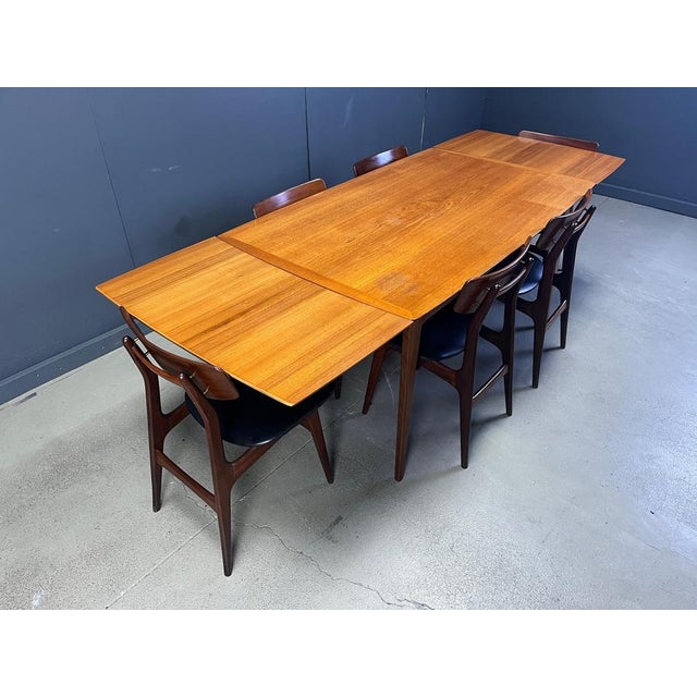 1960s Mid-Century Dining Set attributed to Louis van Teeffelen for Wébé, 1960s, Set of 7 For Sale - Image 5 of 17