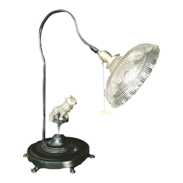 Bulldog Hood Ornament Table Lamp For Sale