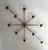Italian midcentury flush mount with ten clear Murano glass shades mounted on solid brass frame in bronze finish / Made in...