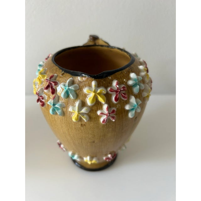 Brown Vintage Italian Fratelli Fanciullacci Elbee Ceramic Creamer & Sugar For Sale - Image 8 of 10