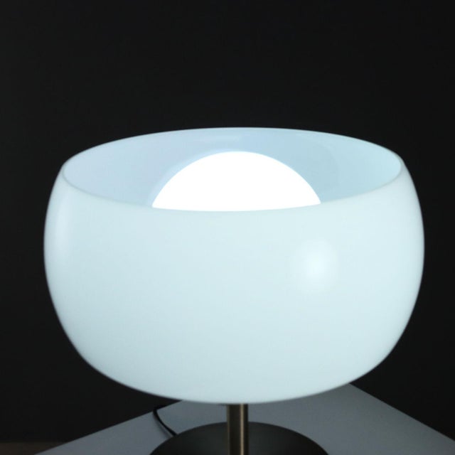 Erse Lamp in Metal and Milk Glass by Vico Magistretti for Artemide For Sale - Image 3 of 9