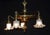 Art Deco French Brass Five-Light Chandelier with Opaline Glass Shades, 1920s For Sale - Image 9 of 18