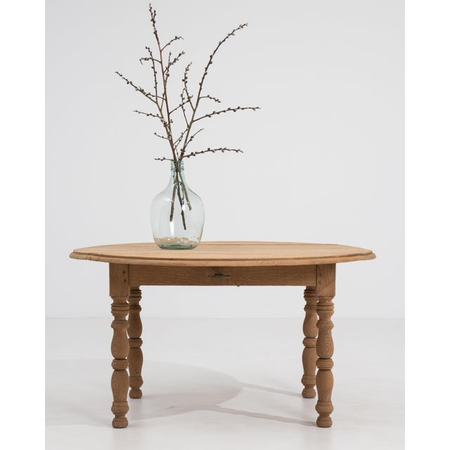 Brown Mid 20th Century Oak Drop-Leaf Side Table For Sale - Image 8 of 13