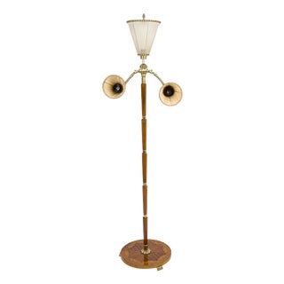 Modern Floor Lamp in Mahogany, Sweden, 1940s For Sale