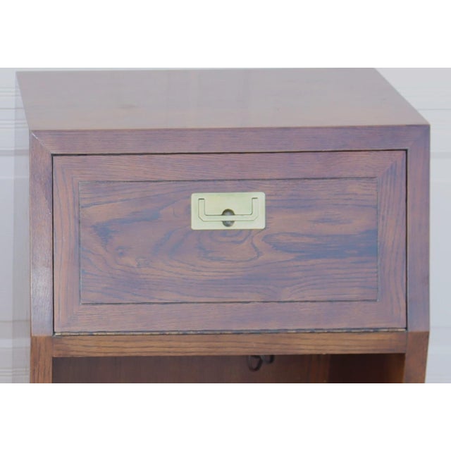 Pair of Vintage Henredon Campaign-Style Nightstands/End Tables For Sale - Image 10 of 12