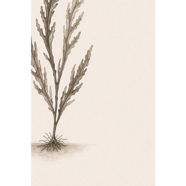 Coastal Seaweed Study I, Minimalist Botanical Art Print, 24" × 36" Reproduction For Sale - Image 9 of 10