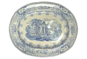 Antique Palace Garden Transferware Platter