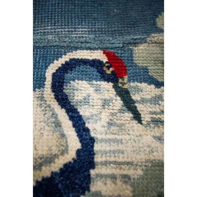 Antique Chinese Ningxia Rug with Storks For Sale - Image 4 of 9