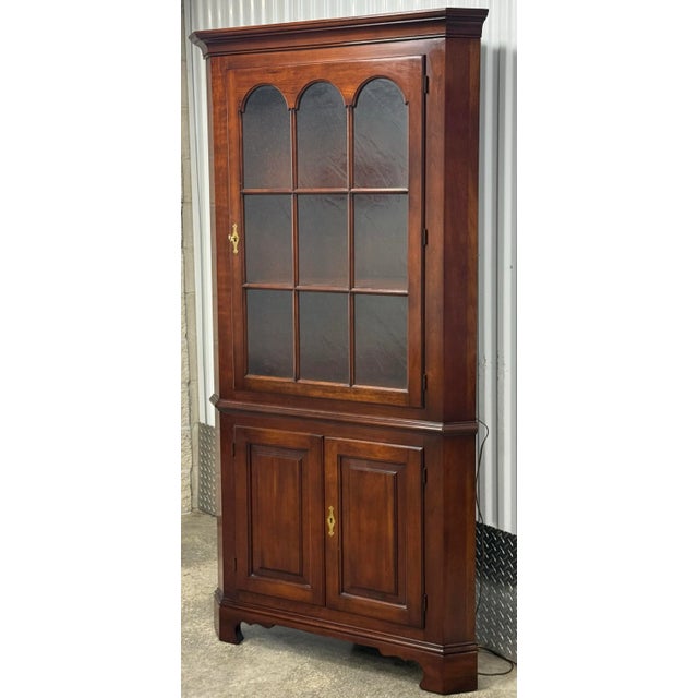 Statton Old Town solid cherry Chippendale Style corner cabinet. High quality, American made, lighted corner cabinet with...