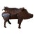 Vintage Brutalist Metal Winged Pig Garden Sculpture For Sale