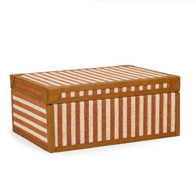Kora Terracotta Cotton Jute Jewelry Box Set For Sale - Image 4 of 5