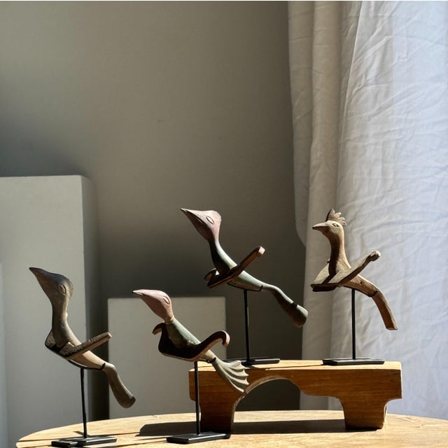 Traditional Indonesian Decorative Wooden Bird on a Base without Crest For Sale - Image 12 of 18