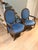 Wood Pair of Ultra Suede Blue Louis Style Armchairs For Sale - Image 7 of 9