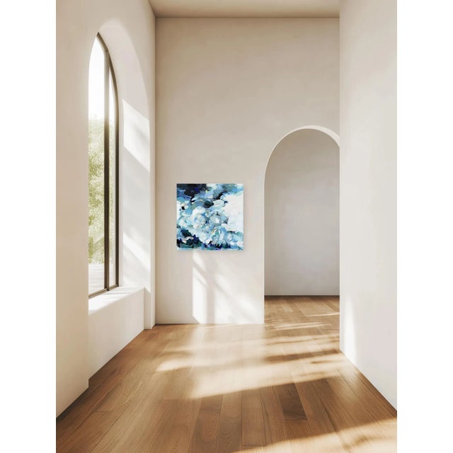 Blue Storm - Blue Cool Tone Abstract Dramatic Landscape Original Artwork by Dana Cowie For Sale - Image 8 of 9