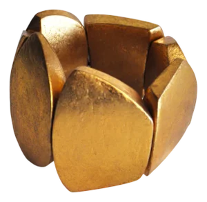 Modern Bracelet in Goldfoil and Acacia by Monies, Denmark, 2000s