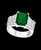 Traditional 5.5 Carat Emerald Cut Emerald and Diamond Ring 18 Karat Gold Ring For Sale - Image 3 of 18