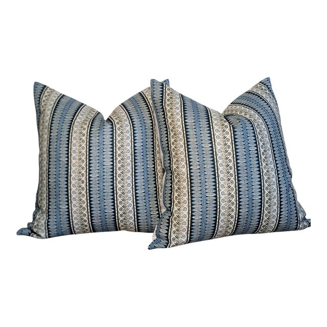Jasper Eastlake Forest & Blue 22" Pillows For Sale