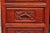 Red Vintage Chinese Bird Carved Hardwood Kneehole Writing Desk With Decorated Back For Sale - Image 8 of 18