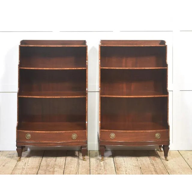 Mahogany Inlaid Open Bookcases, 1890s, Set of 2 For Sale - Image 13 of 18