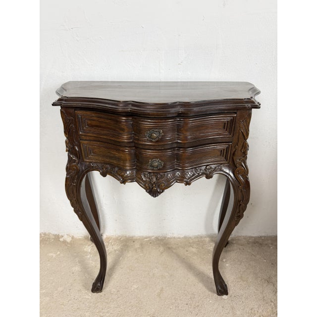 French Louis XV Style Bombe Nightstands with Two Drawers, 1930, Set of 2 For Sale - Image 10 of 12