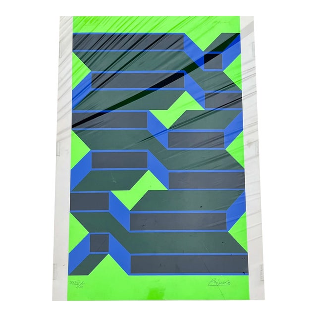 Untitled Geometric Silkscreen Print by Jurgen Reipka, 1973 For Sale