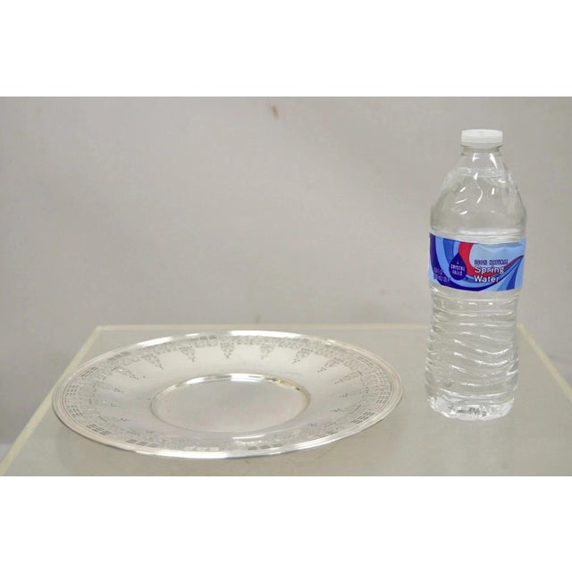 Antique Wallingford Silver Plated Victorian 10" Round Decorated Dish Platter For Sale - Image 10 of 10