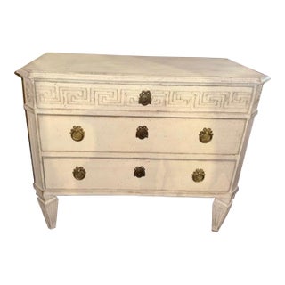 Pair of Swedish Gustavian Style Chests With Greek Key Design For Sale