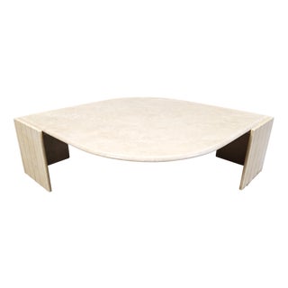 Vintage Travertine Coffee Table by Roche Bobois, 1970s For Sale