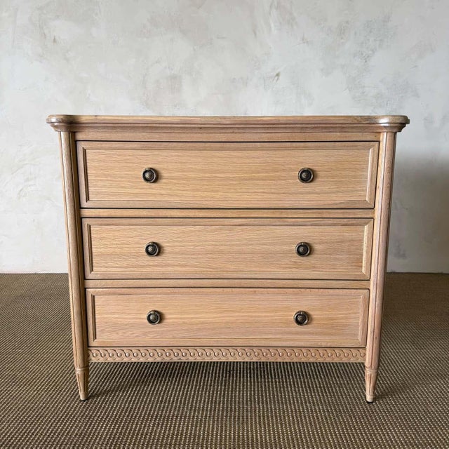 Mid-Century Modern Louis 3 Drawer Commode - White Oak For Sale - Image 3 of 13