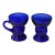 1936–40s New Martinsville “Moondrops” Cobalt Handled Whiskey Tumblers — Pair For Sale