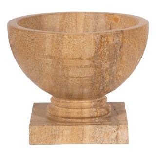 Maitland-Smith Jaisalmer Low Stone Vase For Sale