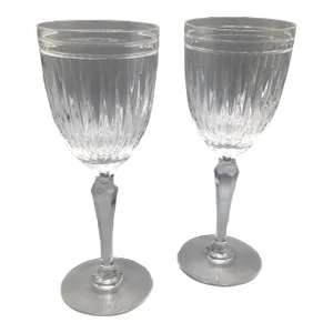 Vintage Hanover Water Goblets by Waterford Crystal - a Pair