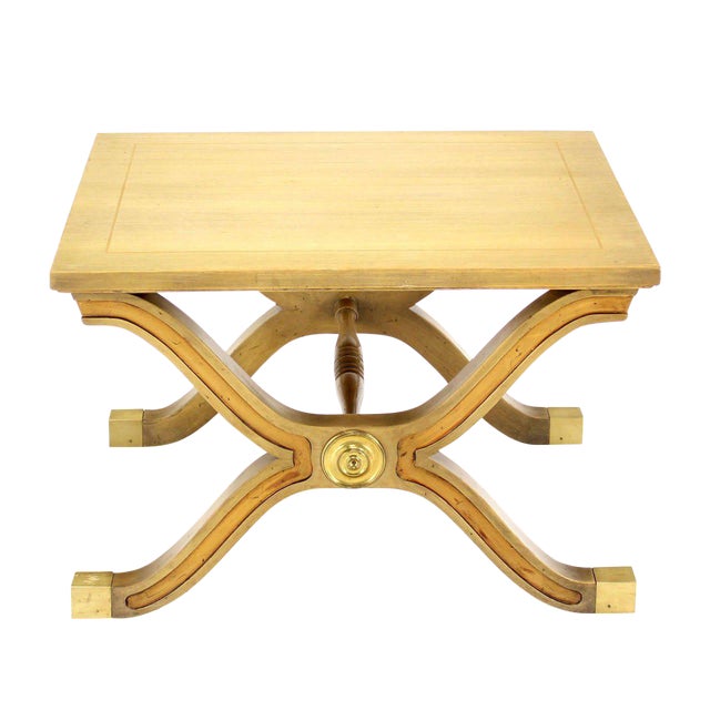 20th Century Hollywood Regency X-Base Side Table or Stool For Sale - Image 9 of 9