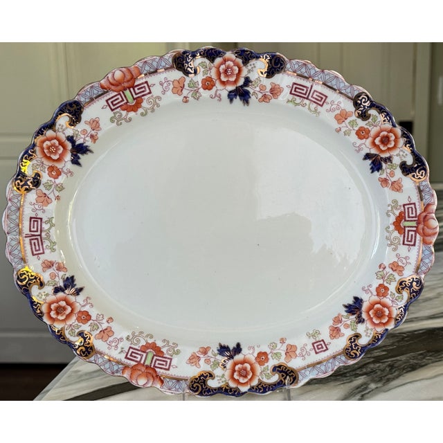 English Made in England Antique Samuel Radford, LTD Imari Style Platter For Sale - Image 3 of 13