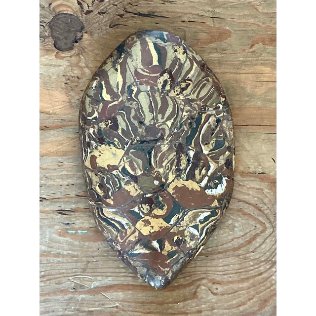 Neoclassical Vintage Italian Scagliola Pigmented Plaster Turtle Shell For Sale - Image 3 of 12