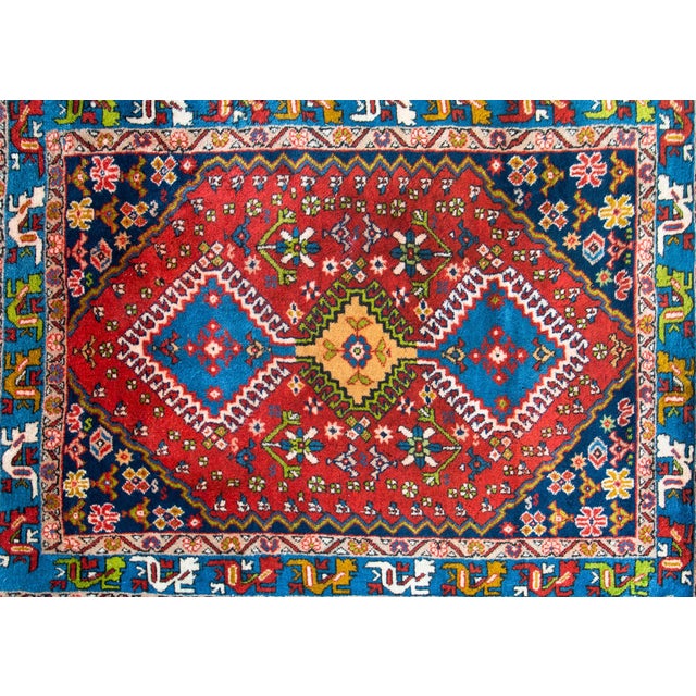 Vintage Persian Yallameh Rug For Sale In Chicago - Image 6 of 13