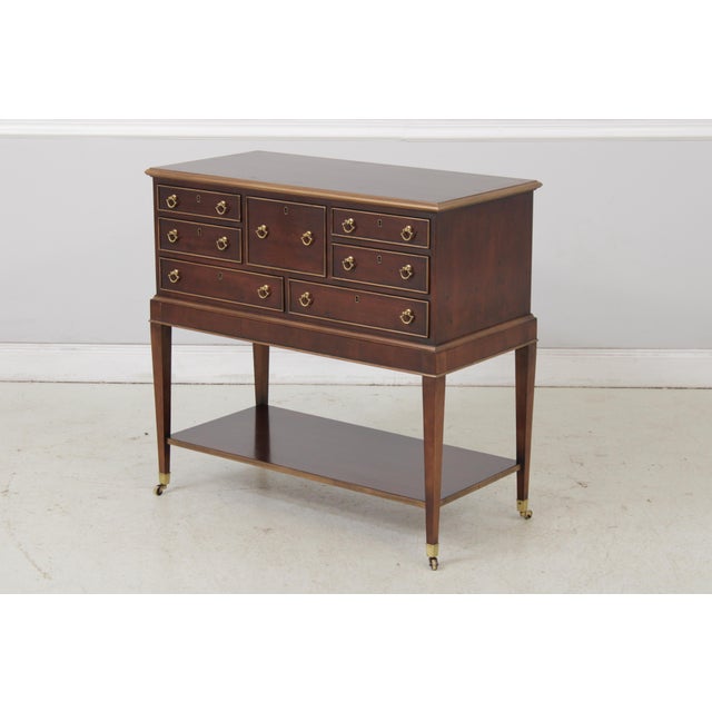English Ej Victor 2 Tier Yew Wood Silver Server Cart For Sale - Image 3 of 15